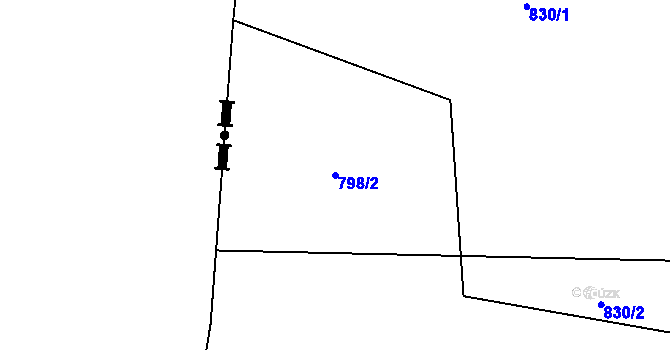 Parcela st. 798/2 v KÚ Višňová u Frýdlantu, Katastrální mapa
