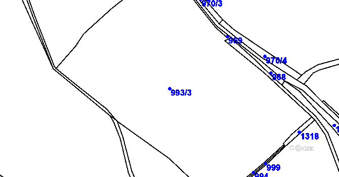 Parcela st. 993/3 v KÚ Višňová u Frýdlantu, Katastrální mapa