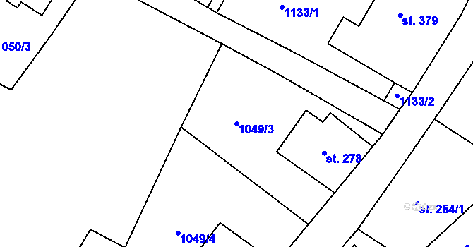 Parcela st. 1049/3 v KÚ Višňová u Frýdlantu, Katastrální mapa