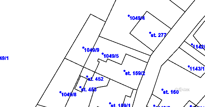 Parcela st. 1049/5 v KÚ Višňová u Frýdlantu, Katastrální mapa