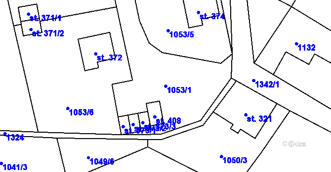 Parcela st. 1053/1 v KÚ Višňová u Frýdlantu, Katastrální mapa