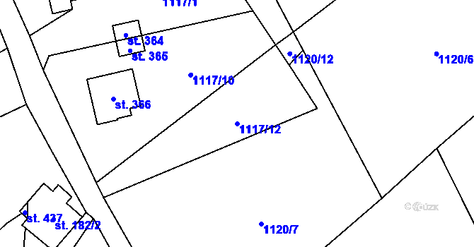 Parcela st. 1117/12 v KÚ Višňová u Frýdlantu, Katastrální mapa