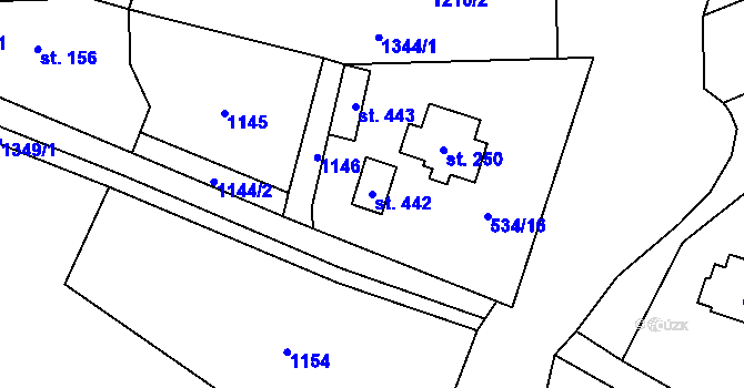 Parcela st. 442 v KÚ Višňová u Frýdlantu, Katastrální mapa