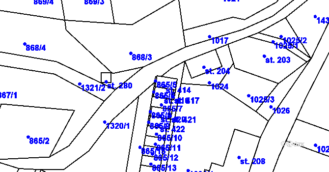 Parcela st. 414 v KÚ Višňová u Frýdlantu, Katastrální mapa