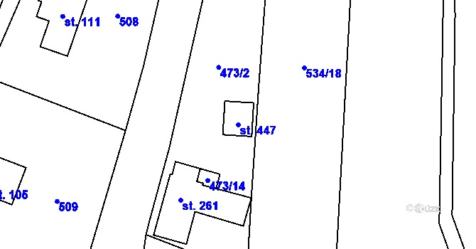 Parcela st. 447 v KÚ Višňová u Frýdlantu, Katastrální mapa
