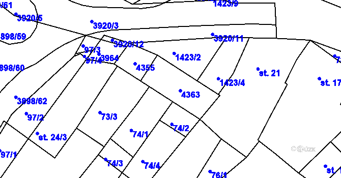 Parcela st. 23/2 v KÚ Višňové, Katastrální mapa