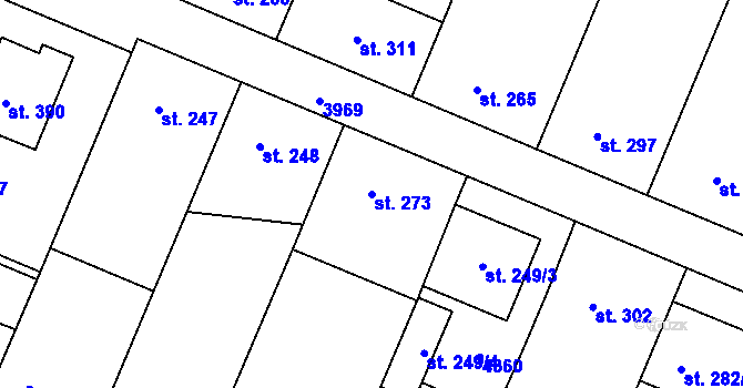 Parcela st. 273 v KÚ Višňové, Katastrální mapa