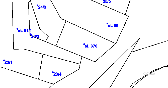 Parcela st. 370 v KÚ Višňové, Katastrální mapa
