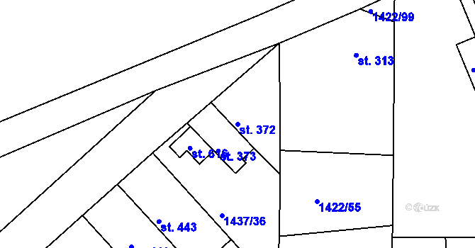 Parcela st. 372 v KÚ Višňové, Katastrální mapa