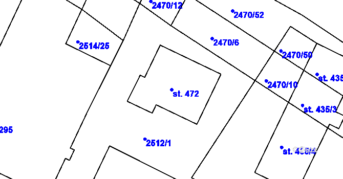 Parcela st. 472 v KÚ Višňové, Katastrální mapa