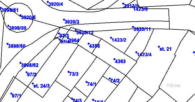 Parcela st. 477 v KÚ Višňové, Katastrální mapa