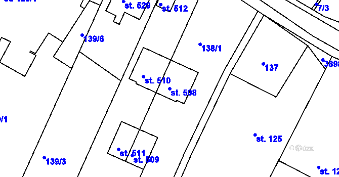 Parcela st. 508 v KÚ Višňové, Katastrální mapa