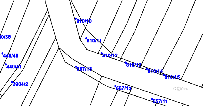 Parcela st. 810/12 v KÚ Višňové, Katastrální mapa