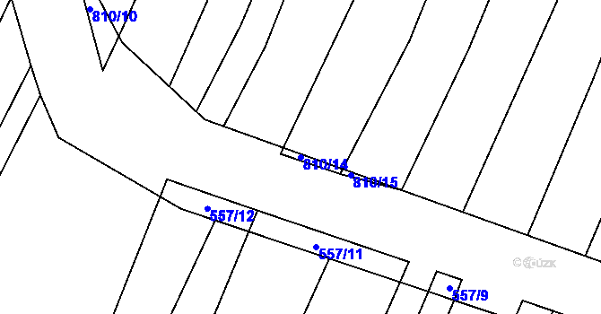 Parcela st. 810/14 v KÚ Višňové, Katastrální mapa