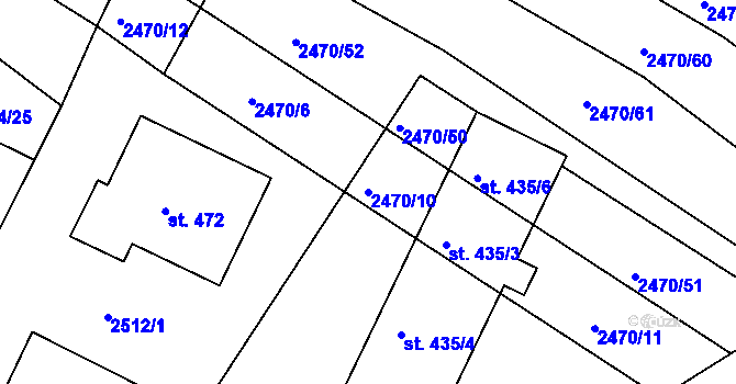 Parcela st. 2470/10 v KÚ Višňové, Katastrální mapa