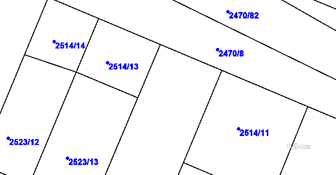 Parcela st. 2514/12 v KÚ Višňové, Katastrální mapa