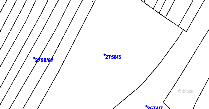 Parcela st. 2758/3 v KÚ Višňové, Katastrální mapa