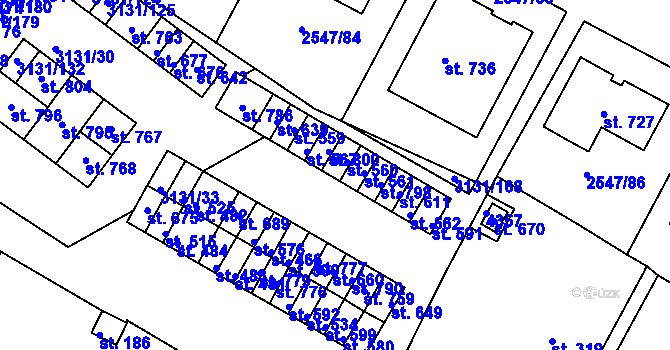Parcela st. 3131/85 v KÚ Višňové, Katastrální mapa