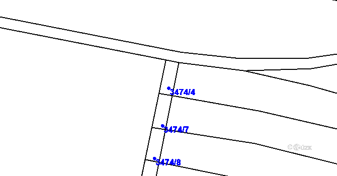Parcela st. 3474/4 v KÚ Višňové, Katastrální mapa
