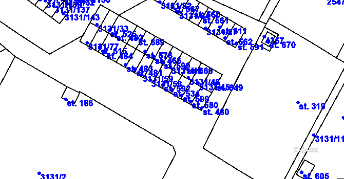 Parcela st. 534 v KÚ Višňové, Katastrální mapa