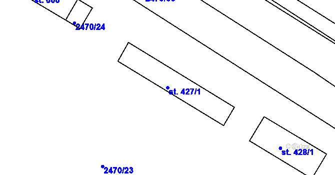 Parcela st. 427/1 v KÚ Višňové, Katastrální mapa