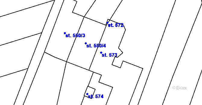 Parcela st. 573 v KÚ Višňové, Katastrální mapa
