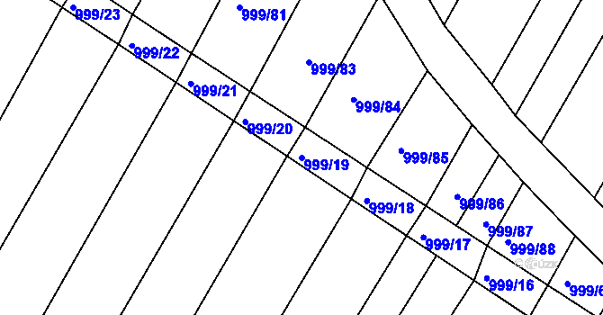 Parcela st. 999/19 v KÚ Višňové, Katastrální mapa