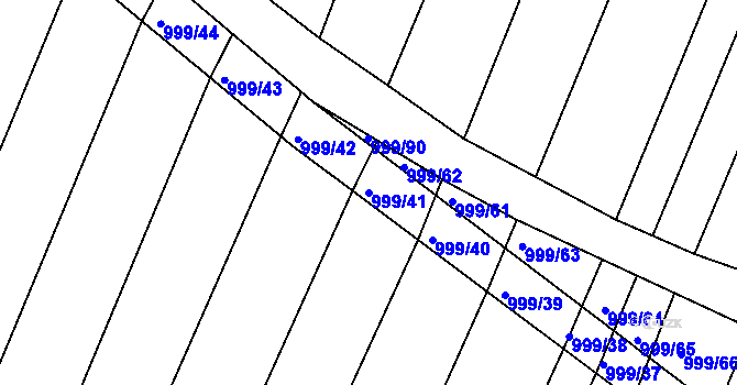 Parcela st. 999/41 v KÚ Višňové, Katastrální mapa