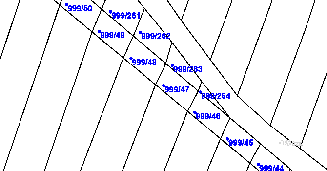 Parcela st. 999/47 v KÚ Višňové, Katastrální mapa