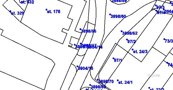 Parcela st. 3904/14 v KÚ Višňové, Katastrální mapa