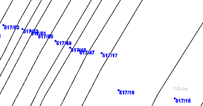 Parcela st. 517/17 v KÚ Višňové, Katastrální mapa