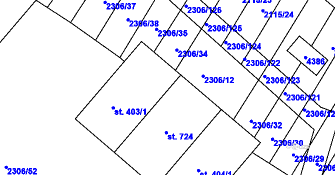 Parcela st. 403/4 v KÚ Višňové, Katastrální mapa