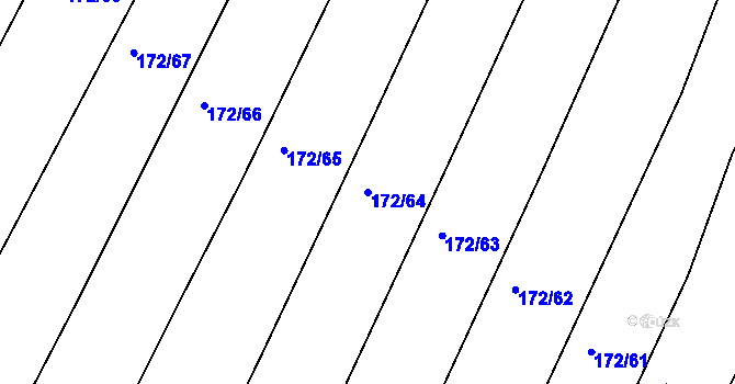 Parcela st. 172/64 v KÚ Višňové, Katastrální mapa