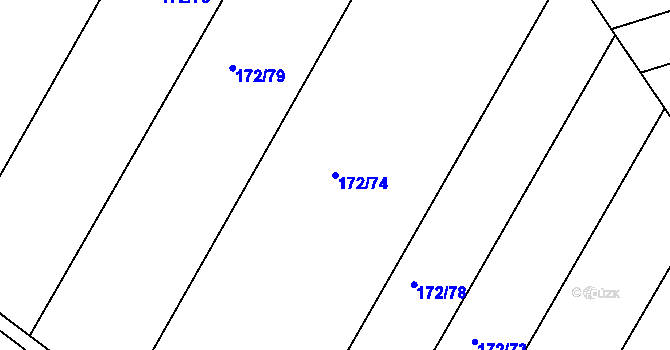 Parcela st. 172/74 v KÚ Višňové, Katastrální mapa