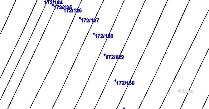 Parcela st. 172/129 v KÚ Višňové, Katastrální mapa