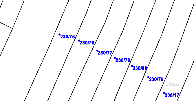 Parcela st. 230/77 v KÚ Višňové, Katastrální mapa