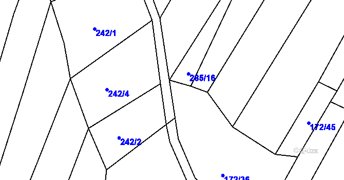 Parcela st. 285/17 v KÚ Višňové, Katastrální mapa