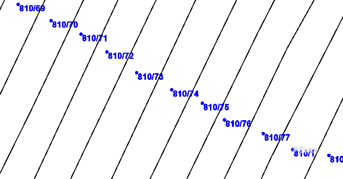 Parcela st. 810/74 v KÚ Višňové, Katastrální mapa