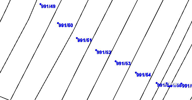 Parcela st. 991/52 v KÚ Višňové, Katastrální mapa