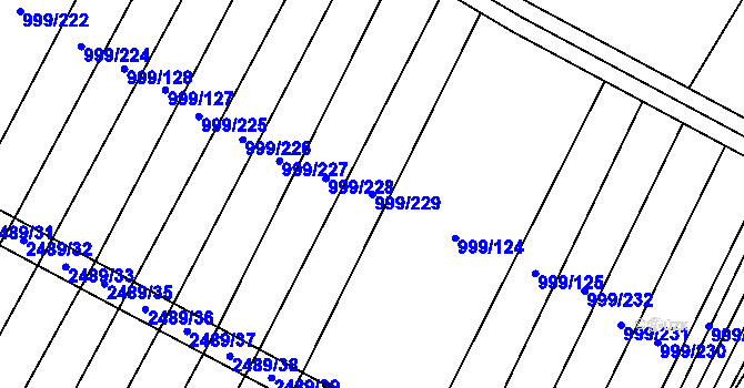 Parcela st. 999/229 v KÚ Višňové, Katastrální mapa