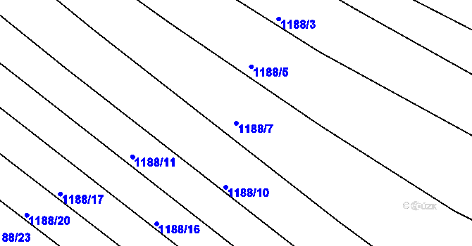 Parcela st. 1188/7 v KÚ Višňové, Katastrální mapa