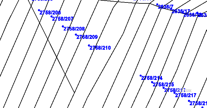 Parcela st. 2758/211 v KÚ Višňové, Katastrální mapa