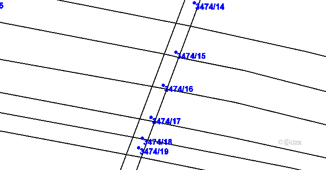 Parcela st. 3474/16 v KÚ Višňové, Katastrální mapa