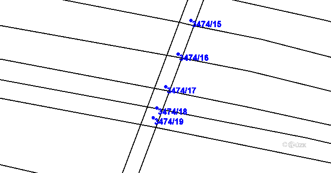 Parcela st. 3474/17 v KÚ Višňové, Katastrální mapa