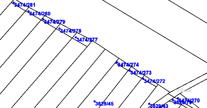 Parcela st. 3474/275 v KÚ Višňové, Katastrální mapa