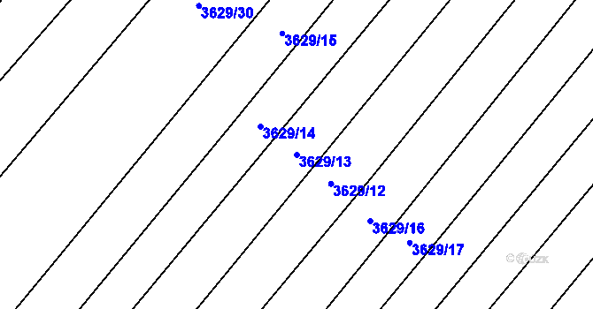Parcela st. 3629/13 v KÚ Višňové, Katastrální mapa