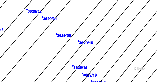 Parcela st. 3629/15 v KÚ Višňové, Katastrální mapa