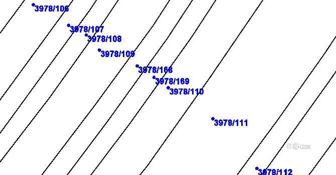 Parcela st. 3978/110 v KÚ Višňové, Katastrální mapa