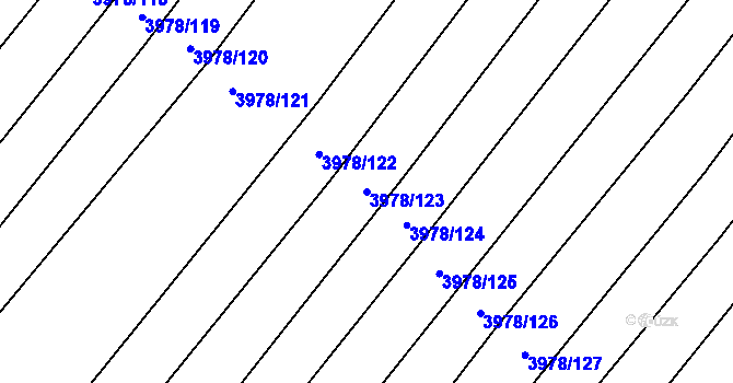Parcela st. 3978/123 v KÚ Višňové, Katastrální mapa