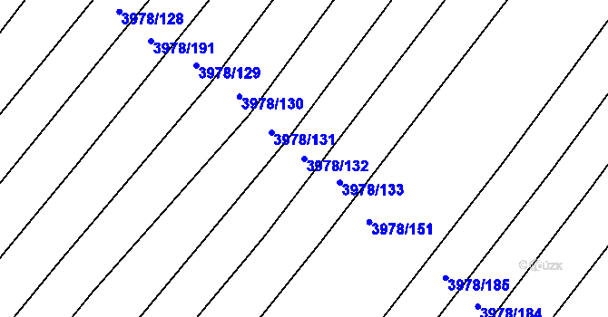 Parcela st. 3978/132 v KÚ Višňové, Katastrální mapa